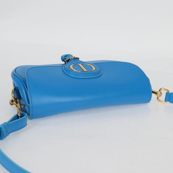 DIOR Bobby East West Shoulder Bag Leather Blue Gold - Picture 6 of 13